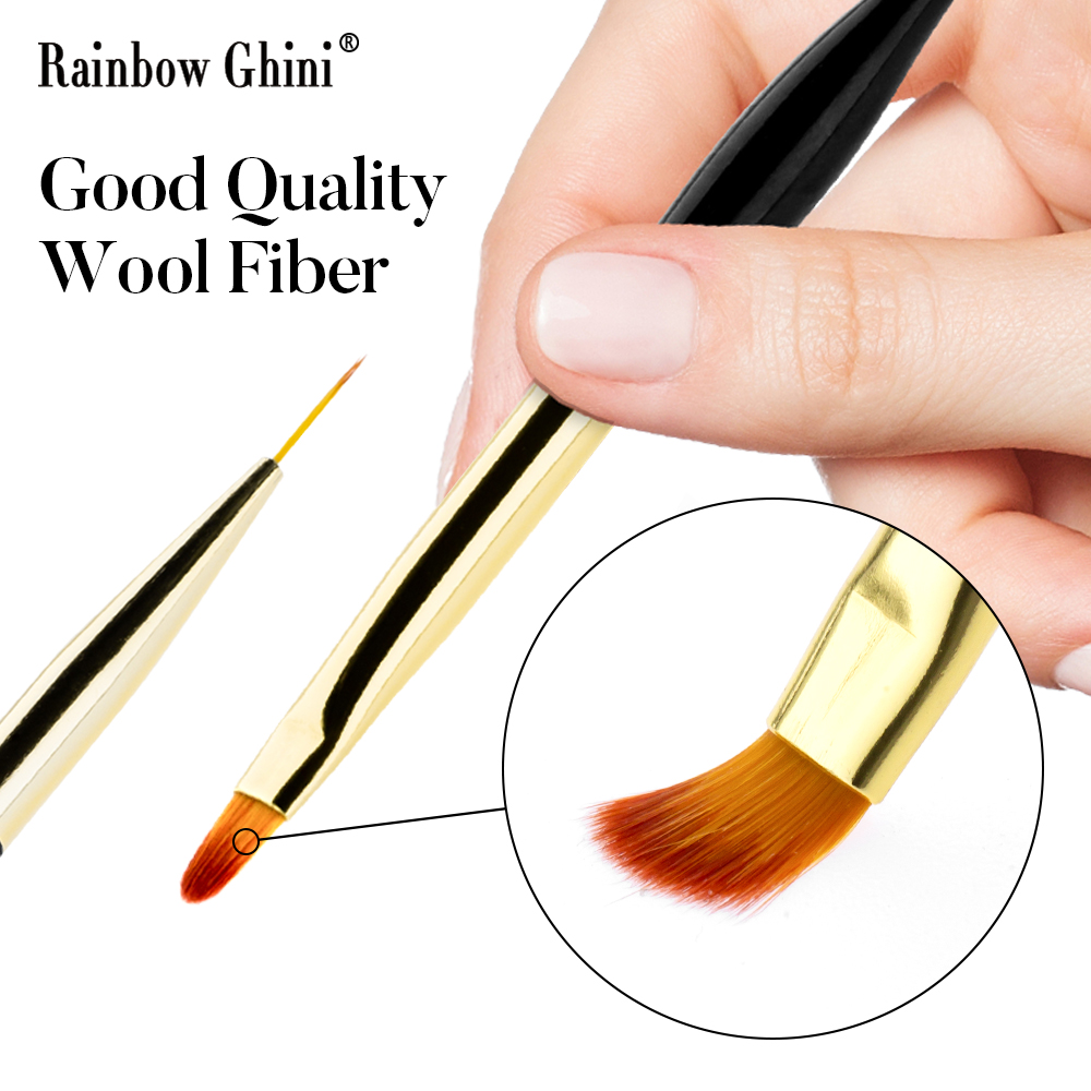 Nail Art Brush Set - レインボーギニ 3本セット デュアルヘッドネイルアートブラシ DIYライナー＆カービングペン 細部塗装ツール マニキュアサロン初心者向け