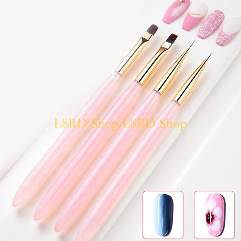 Nail Art Brush Set - L8RD 4 個ネイルアートブラシセット爪 Linerand Dotting 用ポリッシュペイントツール初心者と専門家に適しています