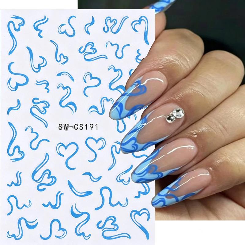 Nail Art Valentines Day - 2 シート甘いネイルアートステッカーバレンタインデーリボンハートかわいいデカールカラフルな弓蝶マニキュア剥がさない