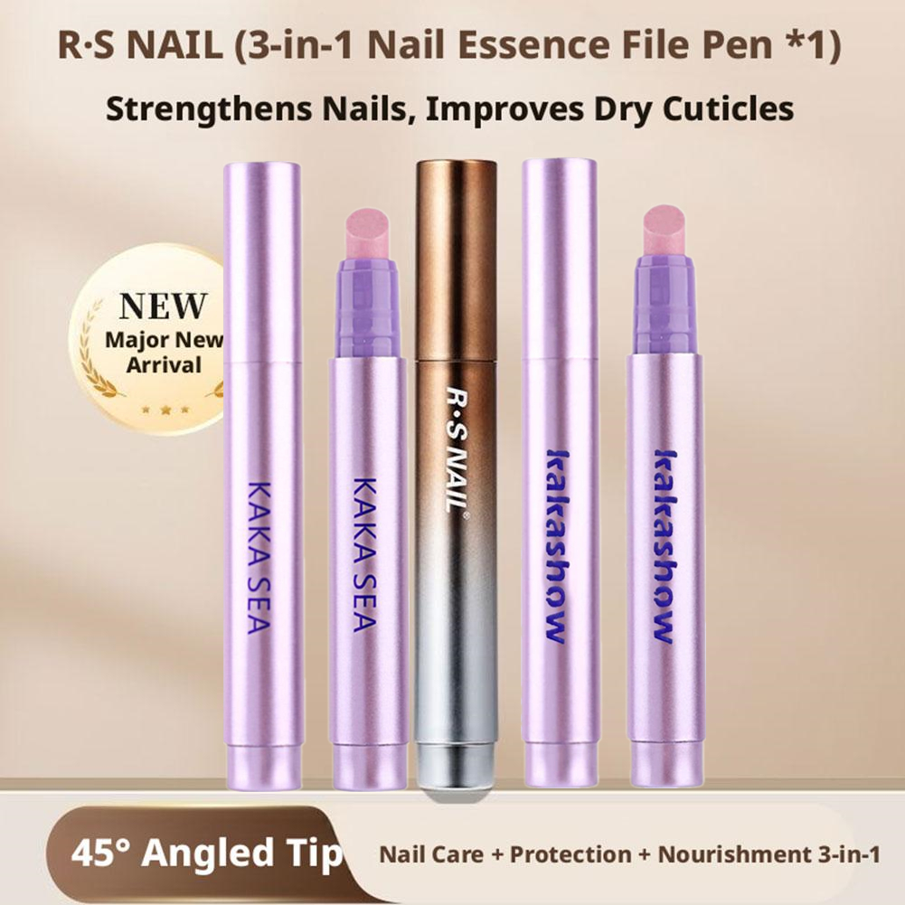 Cuticle Oil Pen - 3-in-1キューティクルオイルペン（セラミック製ネイルプッシャー付き）：巻き爪、乾燥して傷んだ爪用 - ネイルケアペン（修復＆栄養補給用）