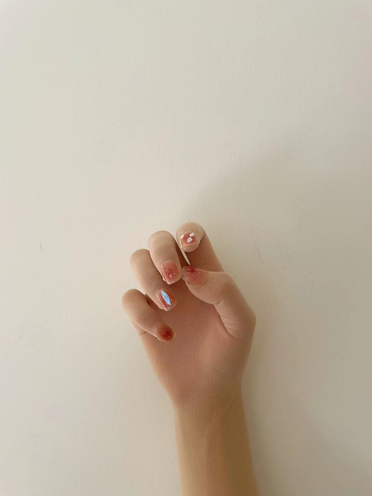Nail Art Queen - 1 ペア夕食薄型通気性男性から女性への日焼け止めストッキングロング手袋ネイルアートフェチ女装衣装男性用