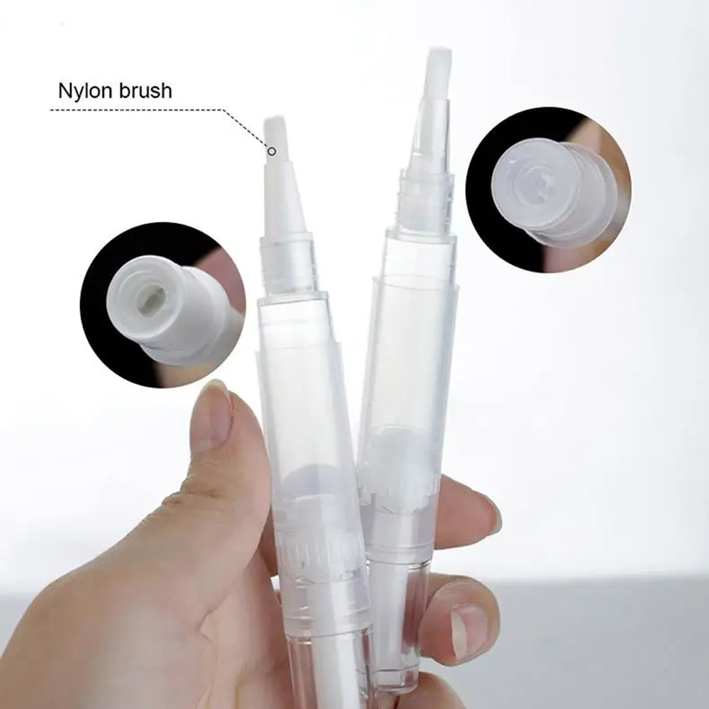 Cuticle Oil Pen - ブラシボトル付きの詰め替え可能な空のツイストペン,化粧品容器,マニキュアチューブ,ネイルアートバーム,マスカラオイル,3ml, 2個