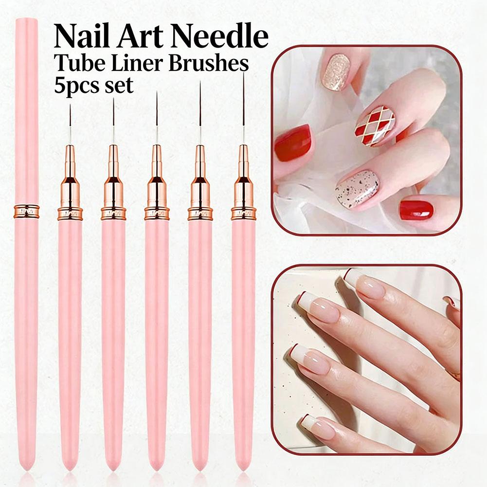 5本セット ネイルアートライナーブラシセット 9mm 11m - Nail Art Brush Set のレビューと価格