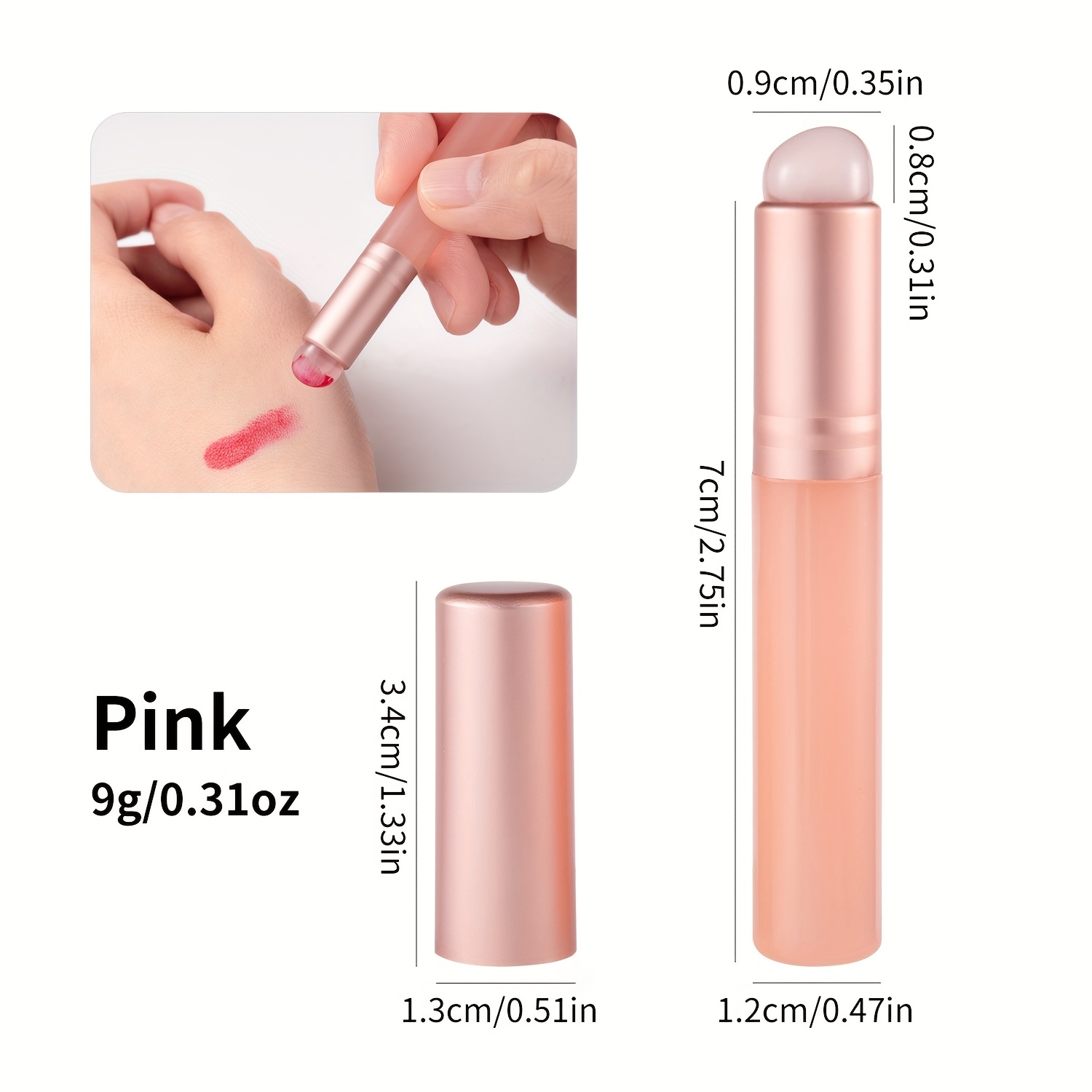ゼリーピンクのシリコンネイルブラシ、再利用可能、柔らかい丸い - Nail Art Pink Soft のレビューと価格