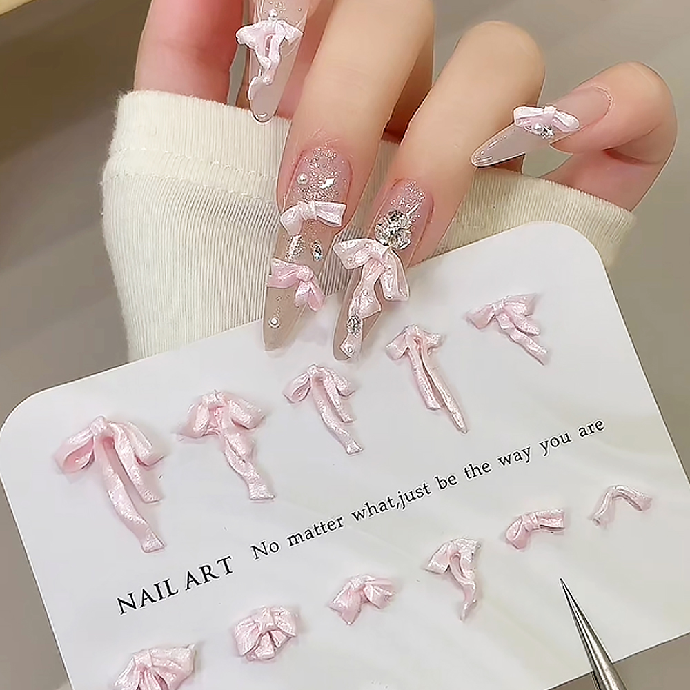 50個入り ピンク 3D ソフトカービング ボウノット ネイ - Nail Art Pink Soft のレビューと価格