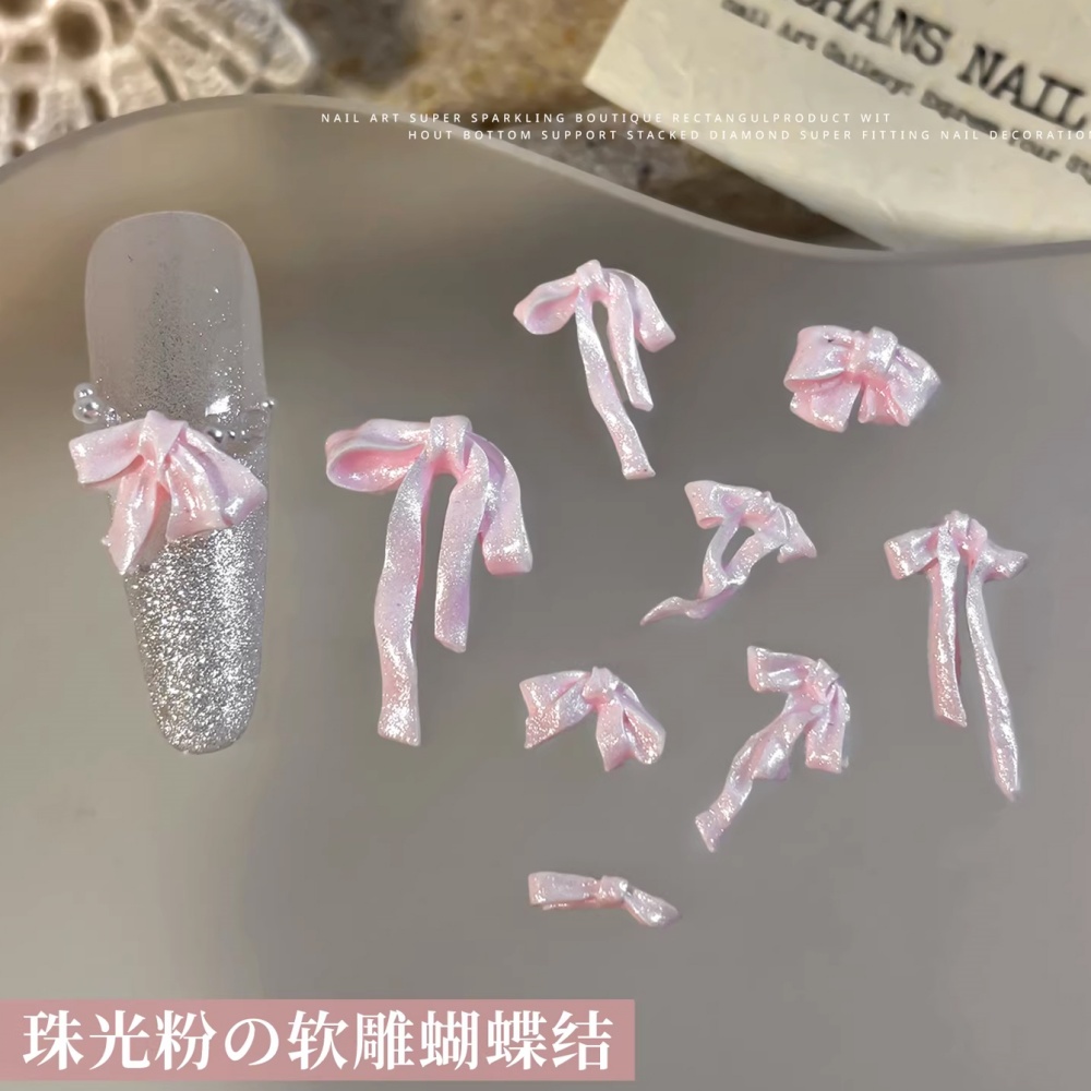50個入り ピンク 3D ソフトカービング ボウノット ネイ - Nail Art Pink Soft のレビューと価格