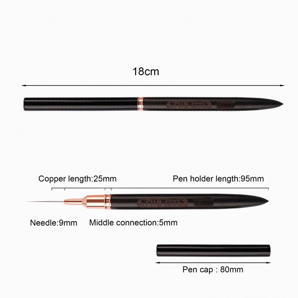 極細ネイルブラシ 6/9/12/15/18mm ネイルアート - Nail Art Brush Set のレビューと価格