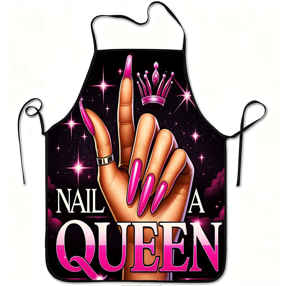 1 つのトレンディなネイルアートをテーマにしたエプロン。明る - Nail Art Queen のレビューと価格