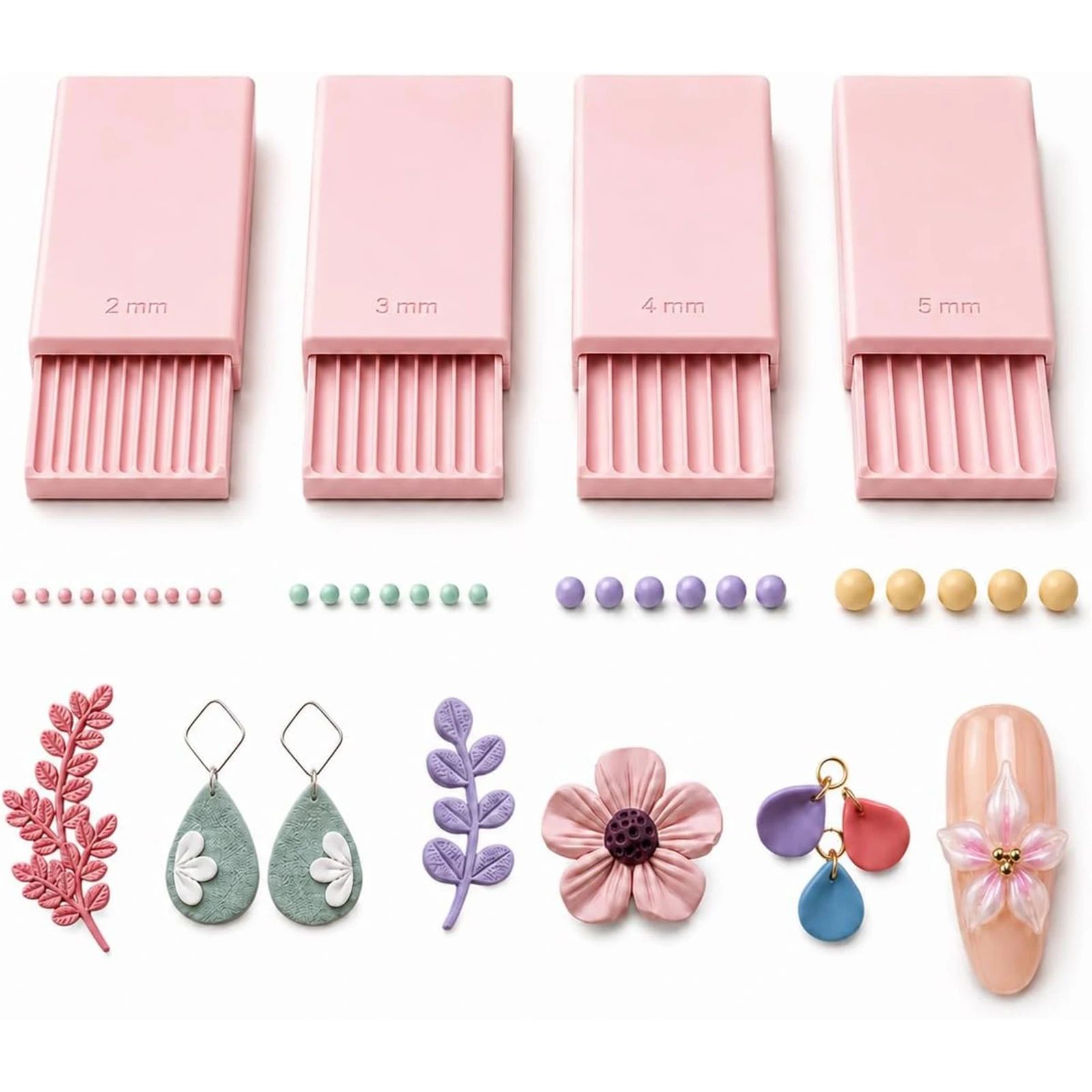 4個入り 3Dプリントクレイジェルボールメーカーツール、3D - Nail Art Flower のレビューと価格