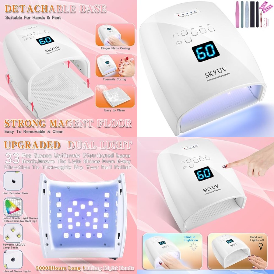 充電式高速乾燥UV LEDネイルランプ、LEDネイルドライヤ - Uv Led Lamp Nail のレビューと価格