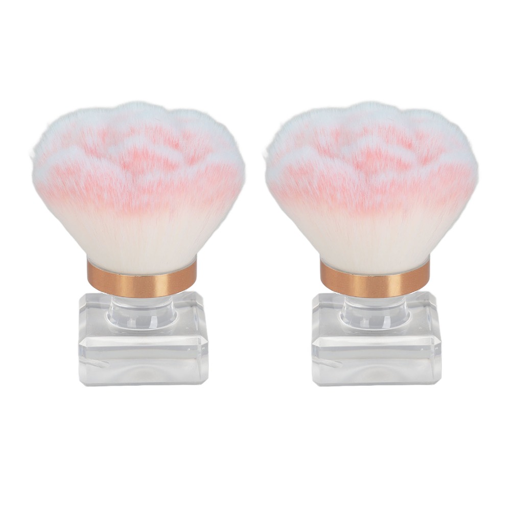 2個入り ピンクの柔らかい毛先のネイルダスト除去ブラシ 快適 - Nail Art Pink Soft のレビューと価格