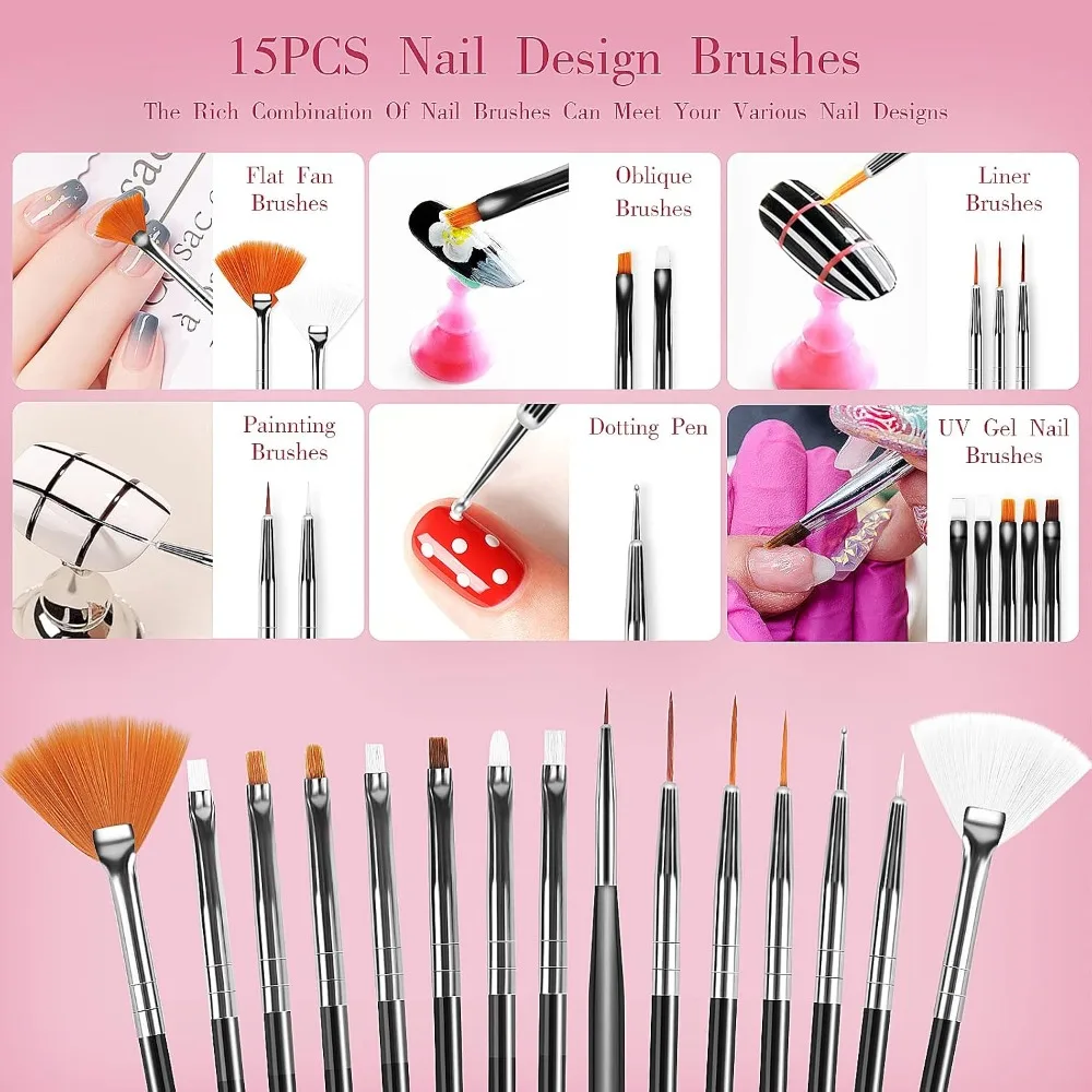 32本入りネイルアートブラシ、アクリルブラシ、初心者向けライ - Nail Art Brush Set のレビューと価格