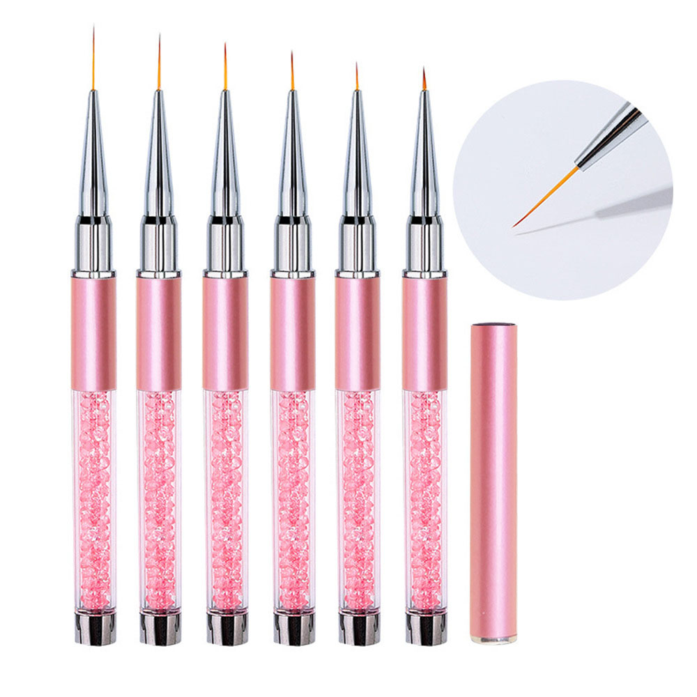 6本セット アクリル製 フレンチストライプ ネイルアート ラ - Nail Art Brush Set のレビューと価格
