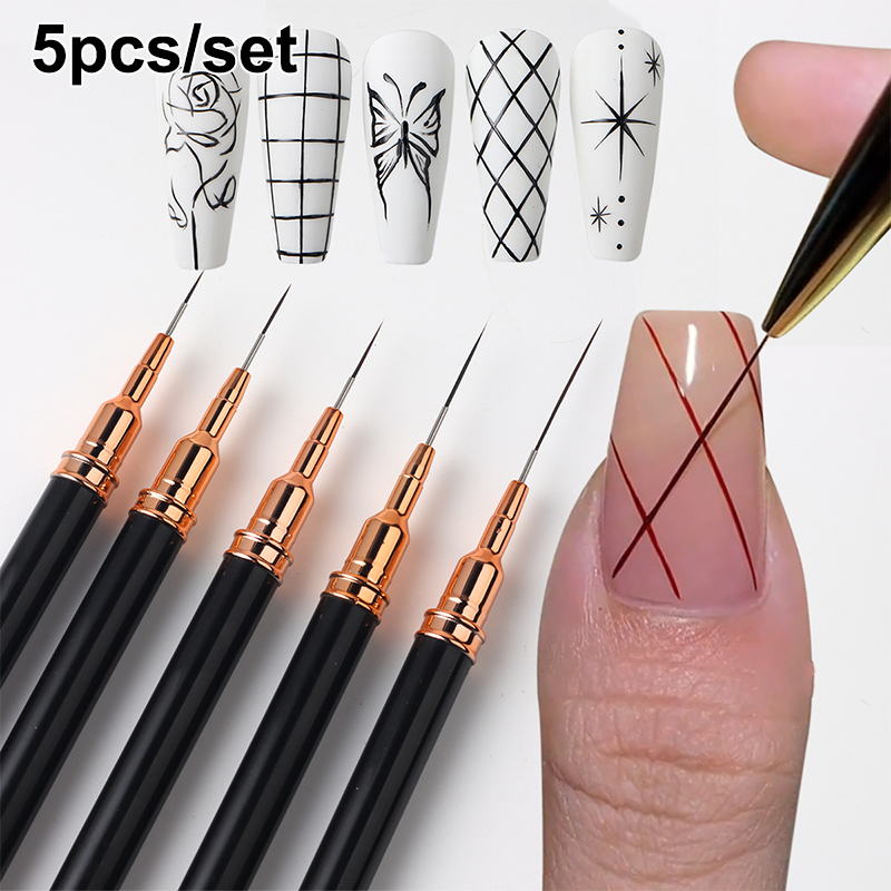 Z. 5本セット プロ仕様 ネイルアートライナーブラシ スト - Nail Art Brush Set のレビューと価格