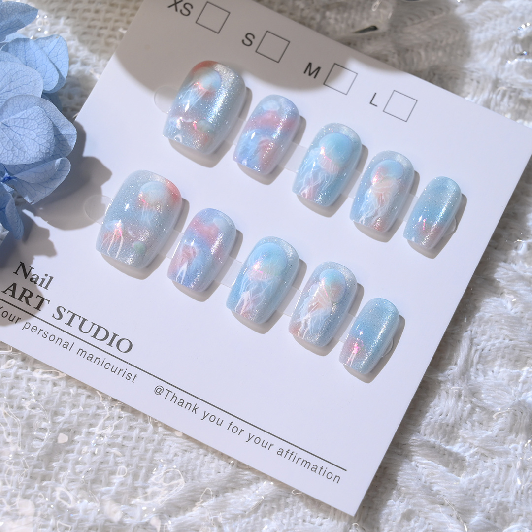 10枚入り レディース カラフル ドリーミー クラゲ 新作  - Nail Art Fake のレビューと価格