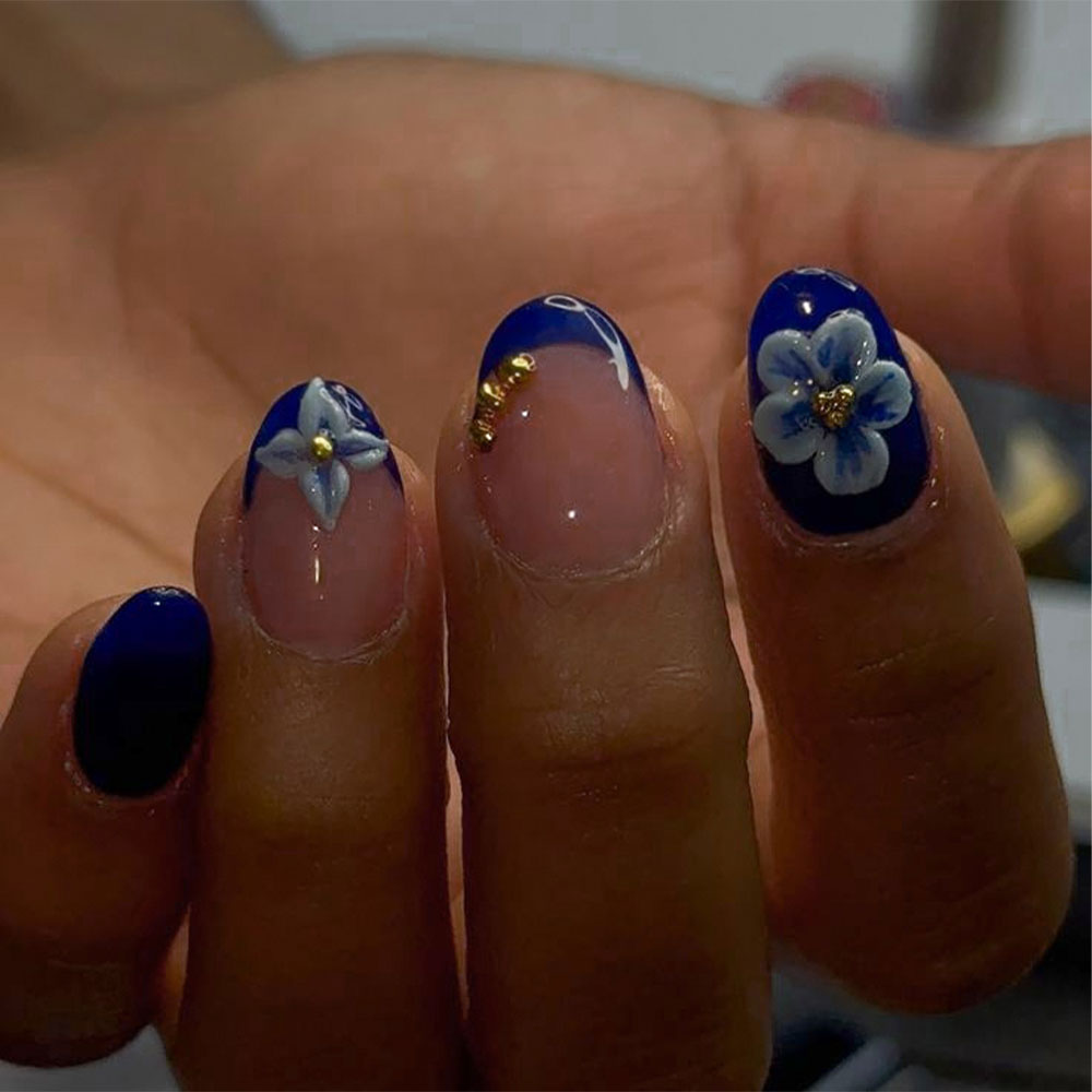 24枚入り ショートオーバル 3Dジェルネイルステッカー、フ - Nail Art Flower のレビューと価格