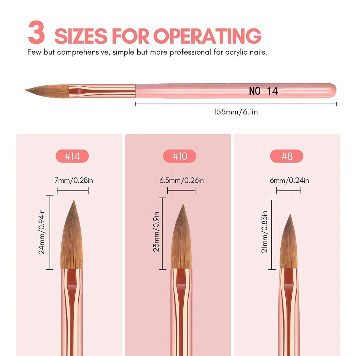 ネイルアートペン特別なネイルアートセット 3 ピンク木製ロッ - Nail Art Brush Set のレビューと価格