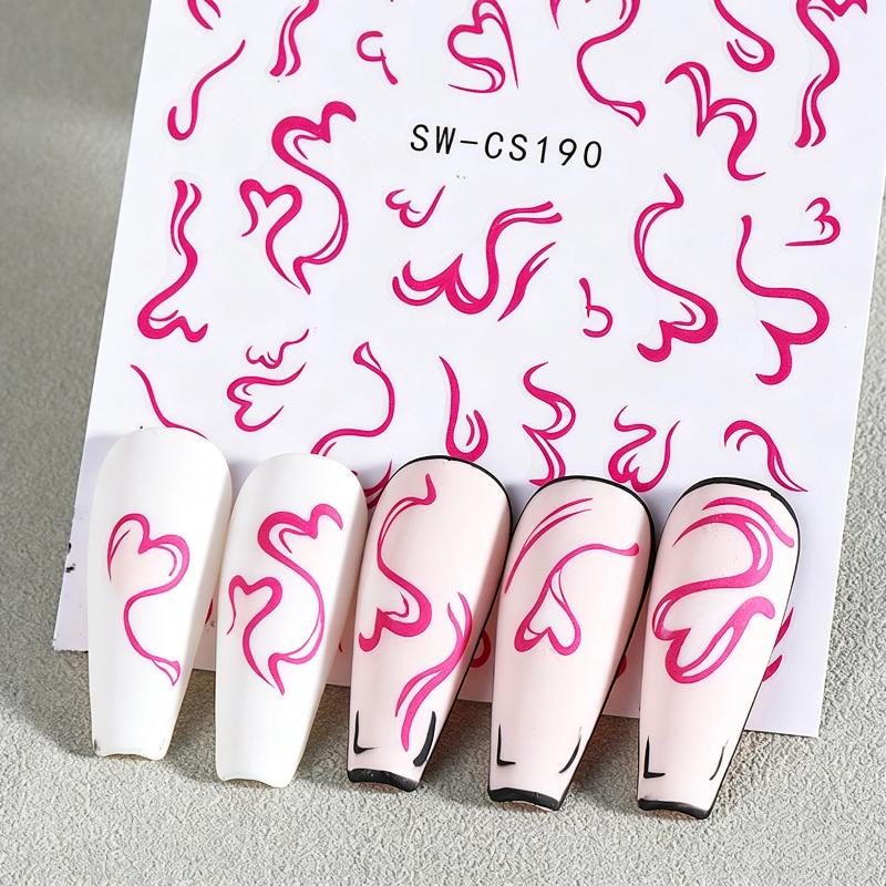 2 シート甘いネイルアートステッカーバレンタインデーリボンハ - Nail Art Valentines Day のレビューと価格