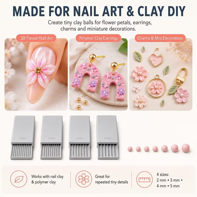 3Dプリントクレイジェルボールメーカーツール、3Dジェルフラ - Nail Art Flower のレビューと価格