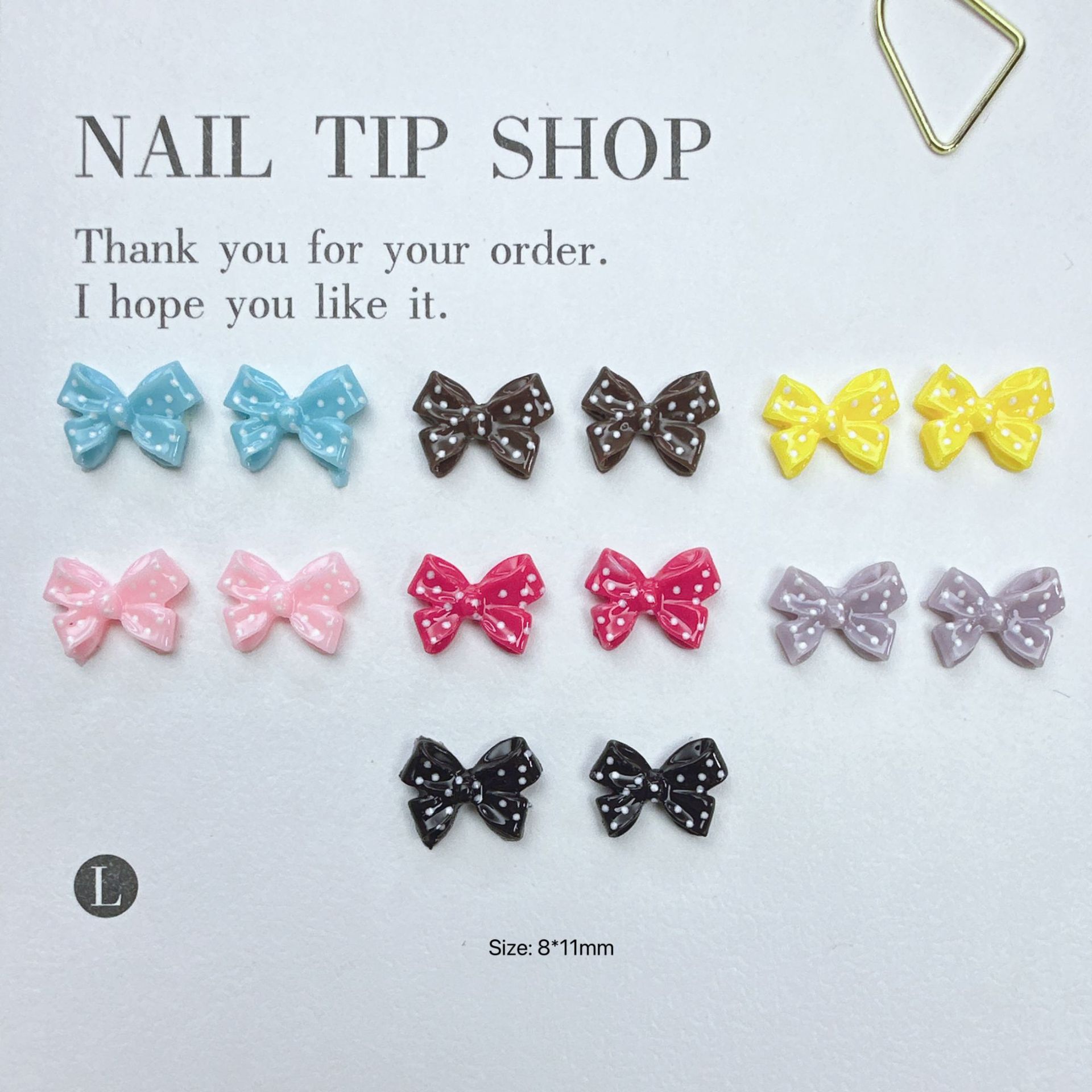 100個/パック 8×11MM プリンセスボウネイルチャーム - Nail Art Queen のレビューと価格