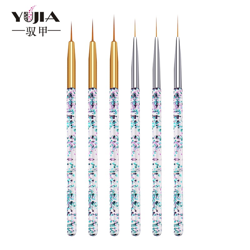 3本セット 透明フローサンドネイルアートライナーブラシ 極細 - Nail Art Brush Set のレビューと価格