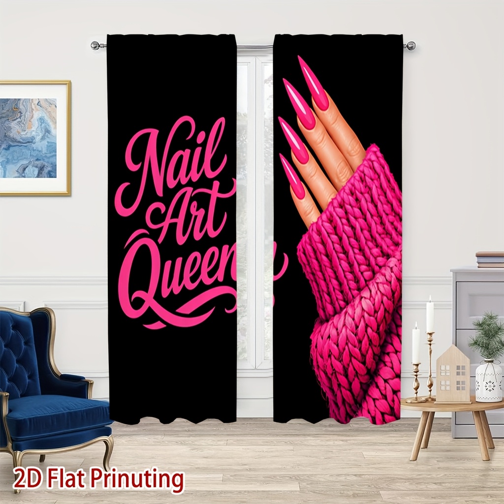 ネイルアートクイーンカーテン、ピンクのマニキュアハンドプリン - Nail Art Queen のレビューと価格