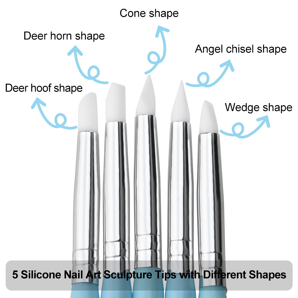 1/3/5/6/個/セットネイルアートブラシ-シリコン彫刻ド - Nail Art Brush Set のレビューと価格