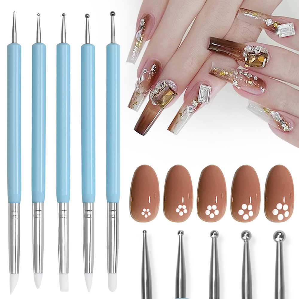 1/3/5/6/個/セットネイルアートブラシ-シリコン彫刻ド - Nail Art Brush Set のレビューと価格