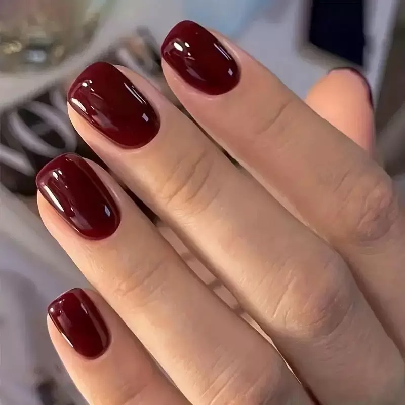 取り外し可能な偽の爪,24個,正方形と円形の短い爪,光沢のあ - Nail Art Fake のレビューと価格