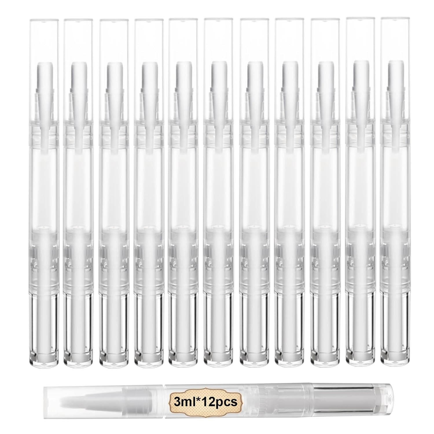 12本入り 3ml 空のキューティクルオイルペン、ブラシ付き - Cuticle Oil Pen のレビューと価格