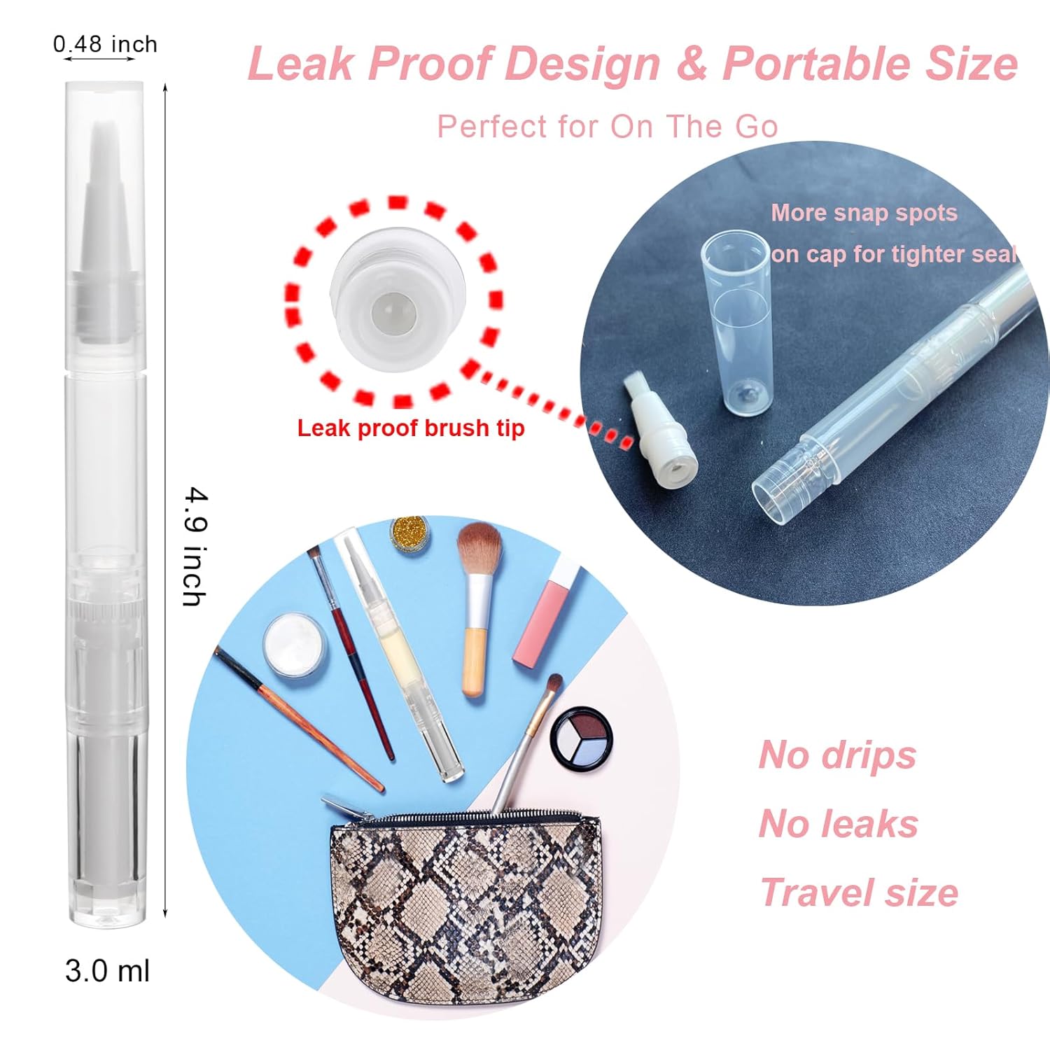 12本入り 3ml 空のキューティクルオイルペン、ブラシ付き - Cuticle Oil Pen のレビューと価格